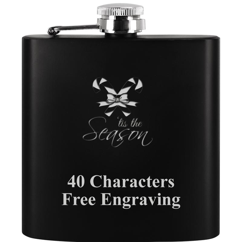 6OZ BLCK STAINLESS STEEL FLASK