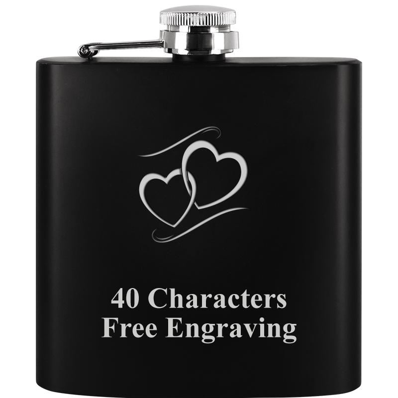 6OZ BLCK STAINLESS STEEL FLASK