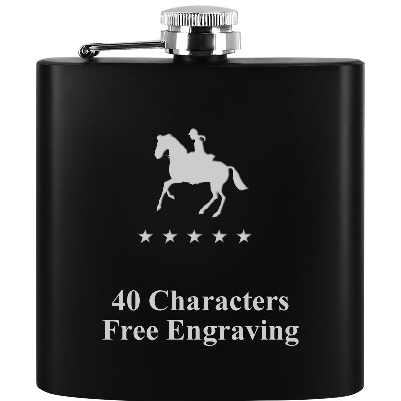 6OZ BLCK STAINLESS STEEL FLASK