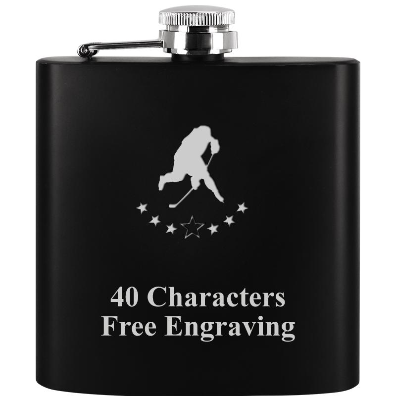6OZ BLCK STAINLESS STEEL FLASK