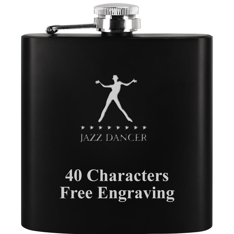 6OZ BLCK STAINLESS STEEL FLASK