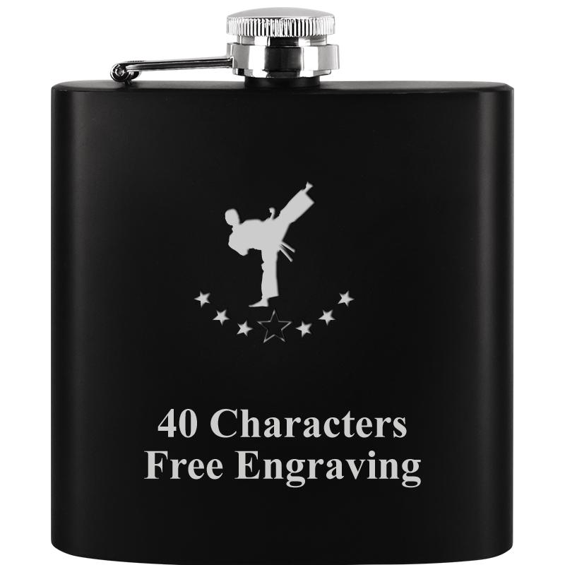 6OZ BLCK STAINLESS STEEL FLASK