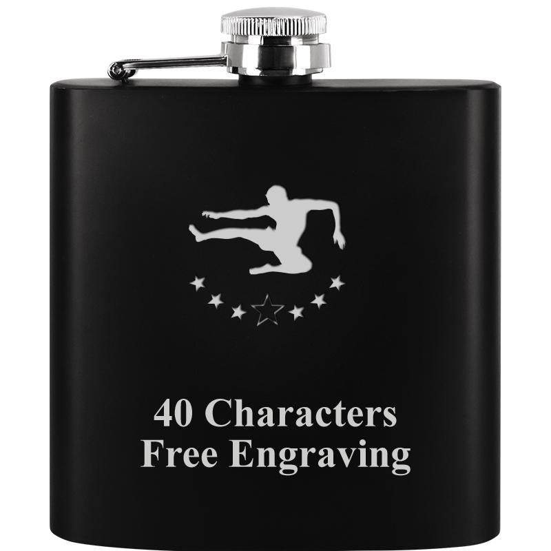 6OZ BLCK STAINLESS STEEL FLASK