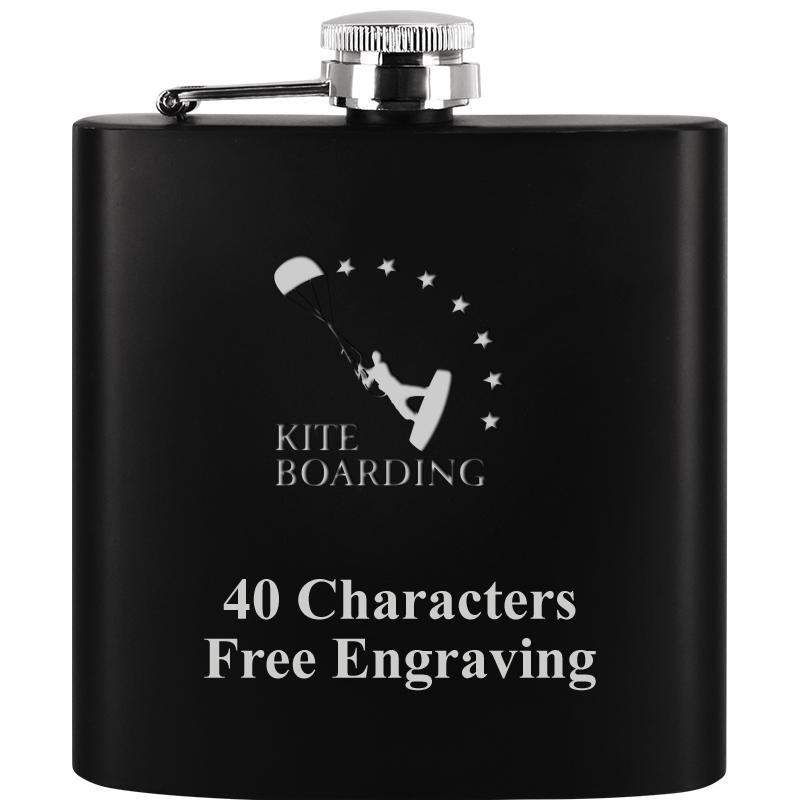 6OZ BLCK STAINLESS STEEL FLASK