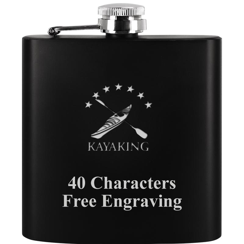 6OZ BLCK STAINLESS STEEL FLASK