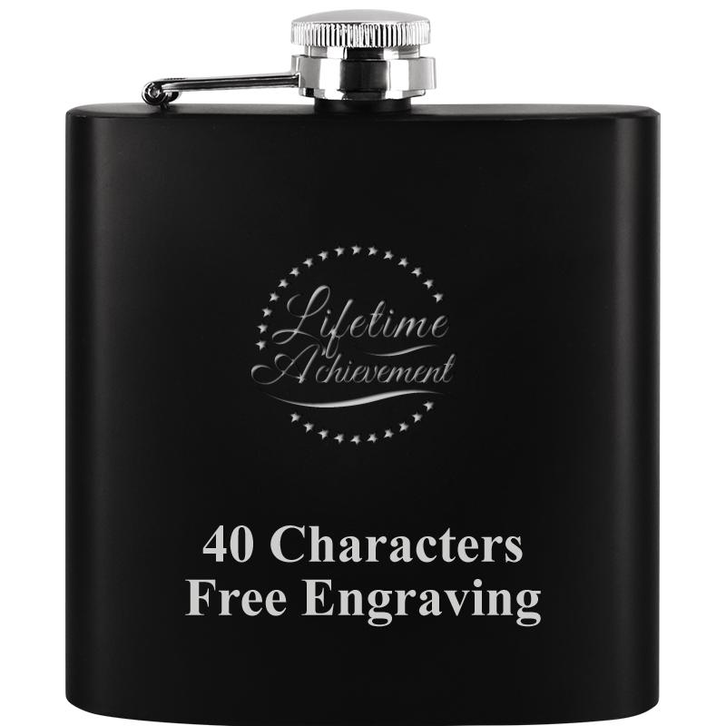 6OZ BLCK STAINLESS STEEL FLASK