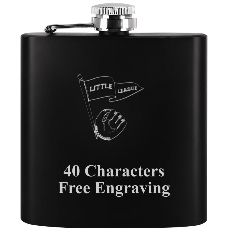 6OZ BLCK STAINLESS STEEL FLASK