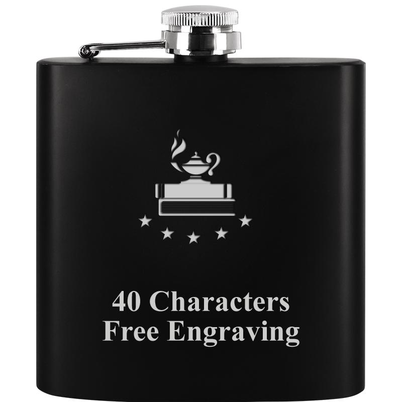6OZ BLCK STAINLESS STEEL FLASK