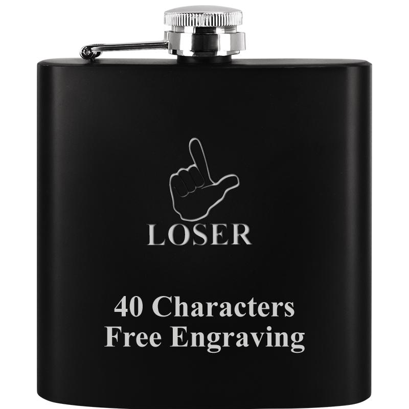 6OZ BLCK STAINLESS STEEL FLASK