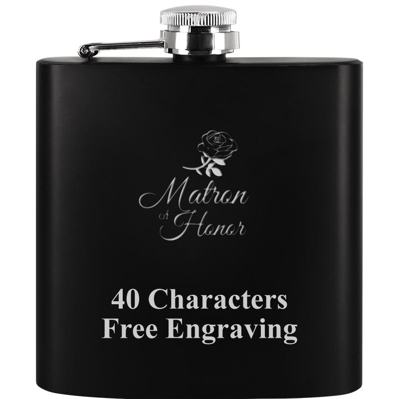 6OZ BLCK STAINLESS STEEL FLASK