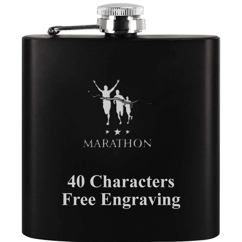 6OZ BLCK STAINLESS STEEL FLASK