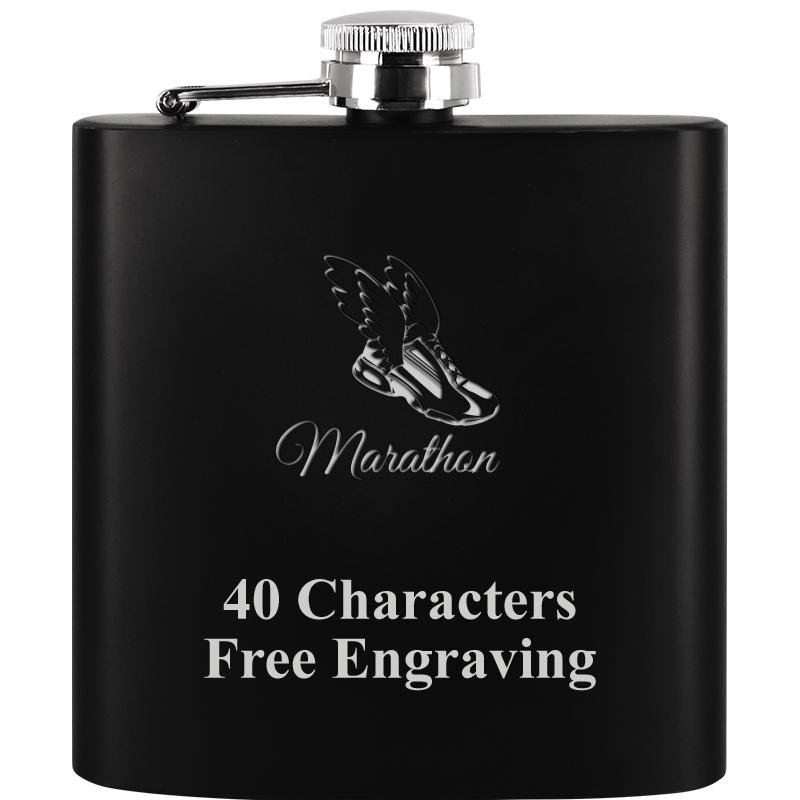 6OZ BLCK STAINLESS STEEL FLASK