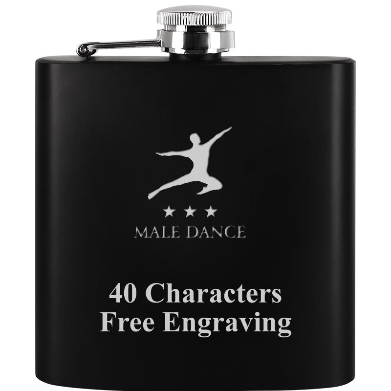 6OZ BLCK STAINLESS STEEL FLASK