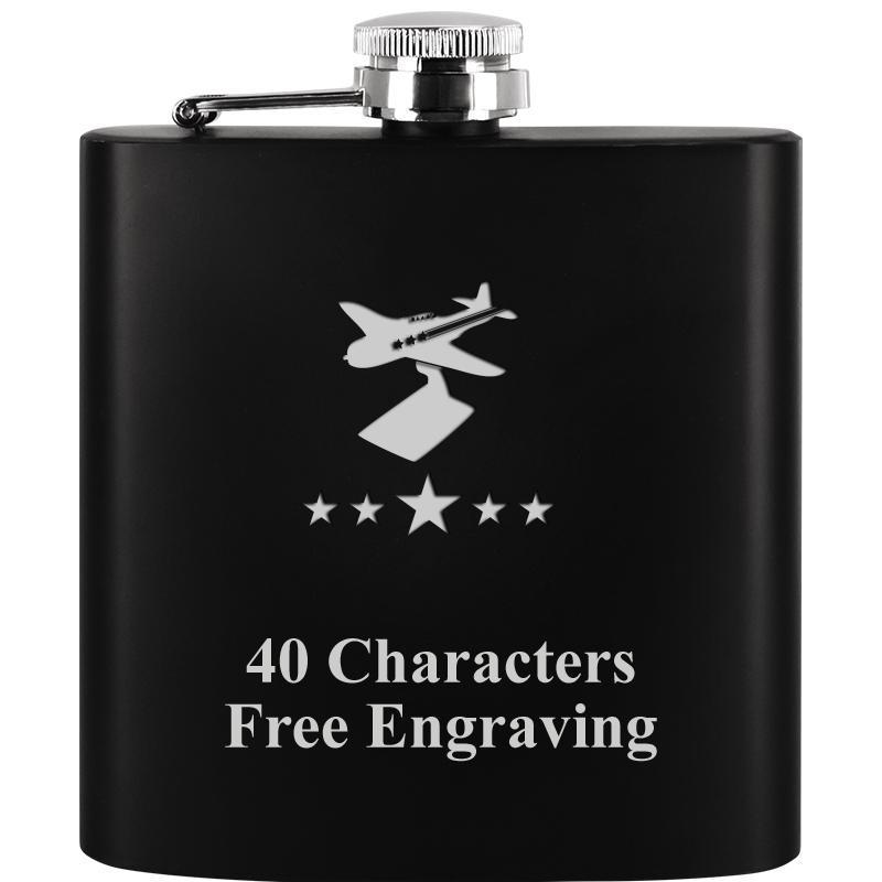 6OZ BLCK STAINLESS STEEL FLASK