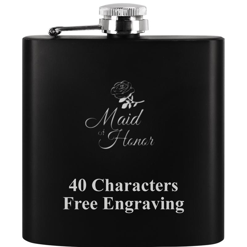 6OZ BLCK STAINLESS STEEL FLASK
