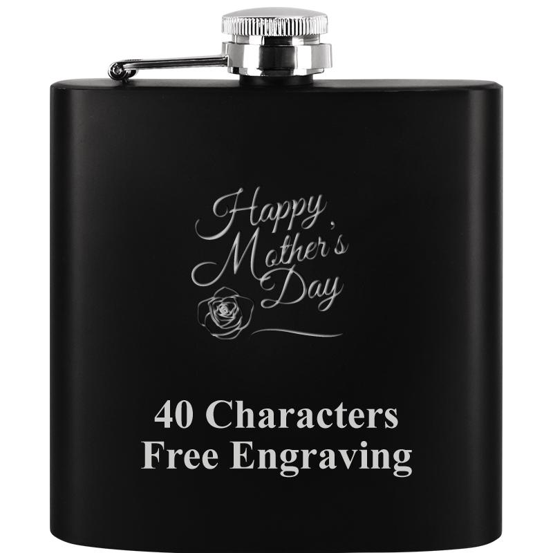 6OZ BLCK STAINLESS STEEL FLASK