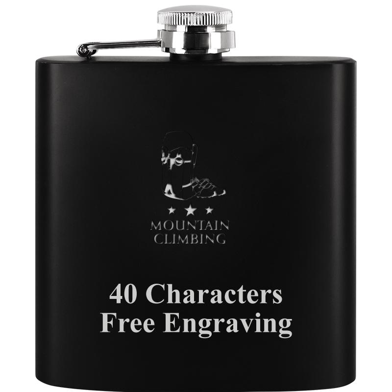 6OZ BLCK STAINLESS STEEL FLASK