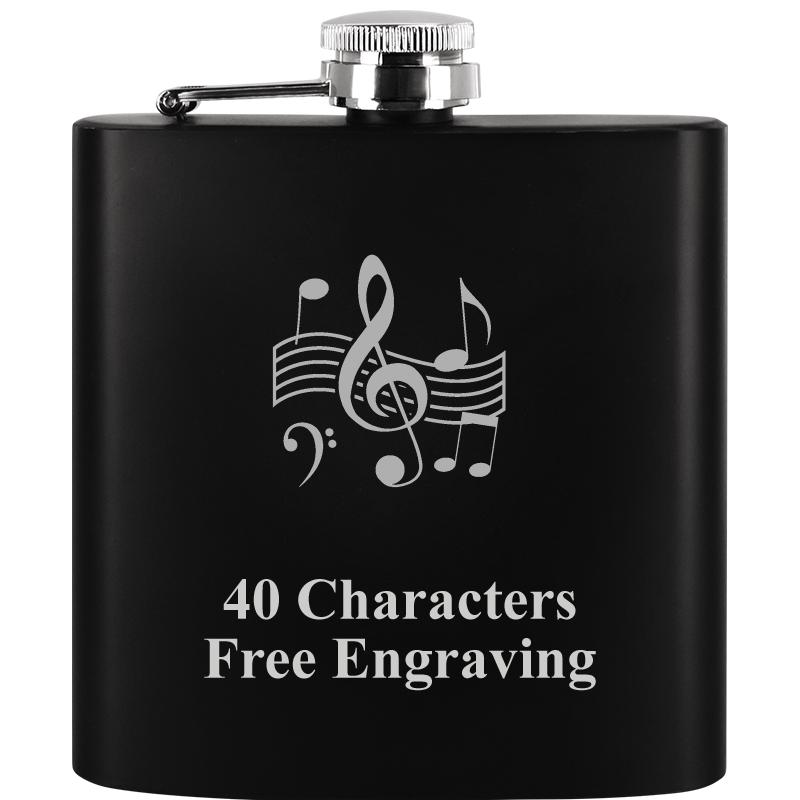 6OZ BLCK STAINLESS STEEL FLASK