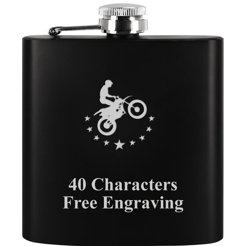 6OZ BLCK STAINLESS STEEL FLASK
