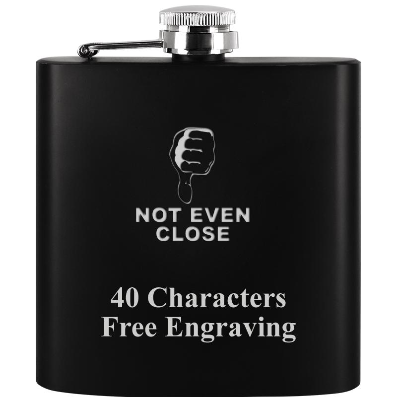 6OZ BLCK STAINLESS STEEL FLASK