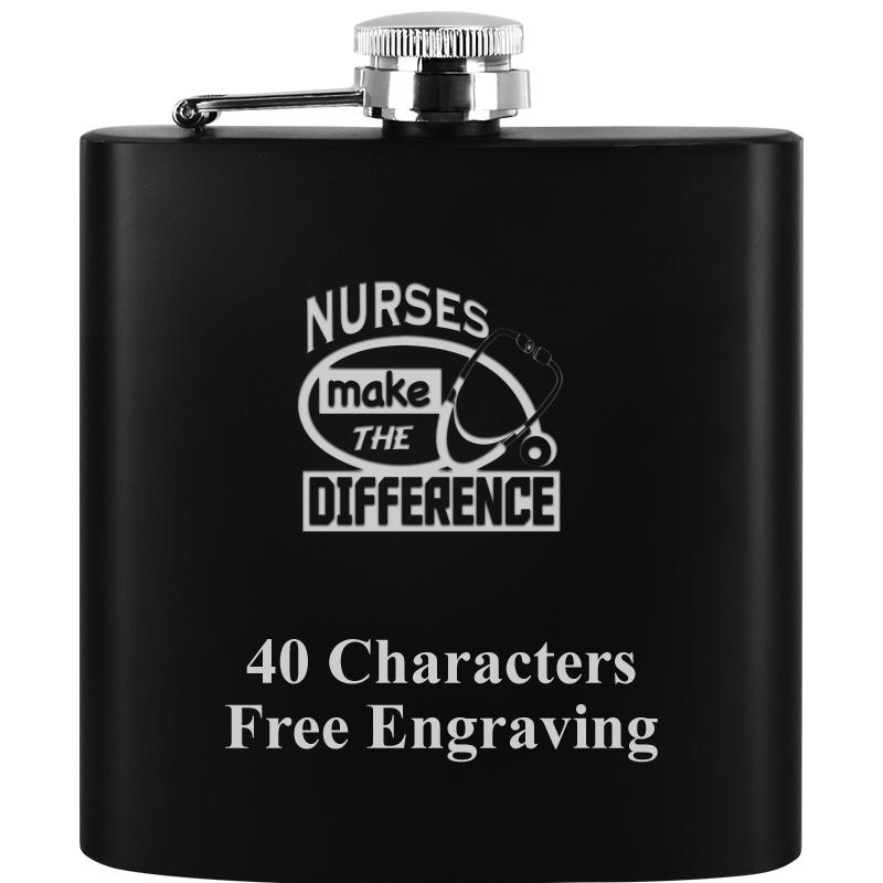 6OZ BLCK STAINLESS STEEL FLASK