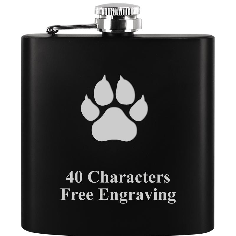 6OZ BLCK STAINLESS STEEL FLASK