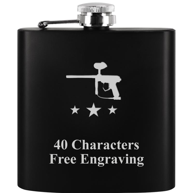 6OZ BLCK STAINLESS STEEL FLASK