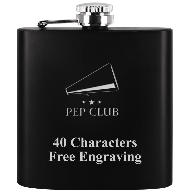 6OZ BLCK STAINLESS STEEL FLASK