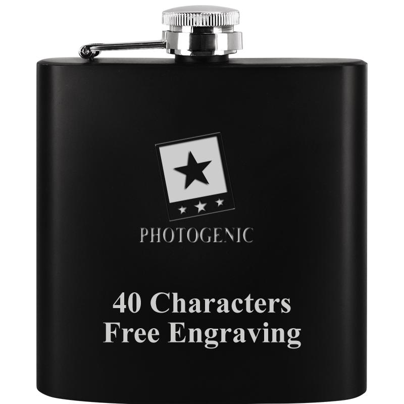 6OZ BLCK STAINLESS STEEL FLASK