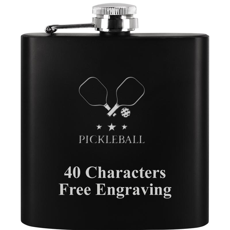 6OZ BLCK STAINLESS STEEL FLASK