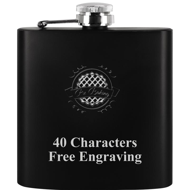 6OZ BLCK STAINLESS STEEL FLASK