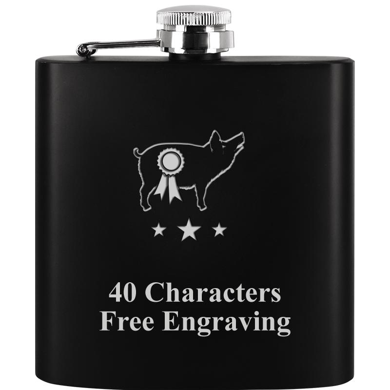 6OZ BLCK STAINLESS STEEL FLASK