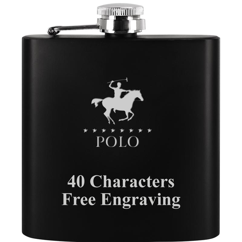 6OZ BLCK STAINLESS STEEL FLASK