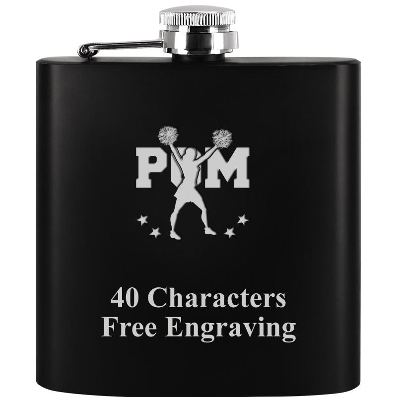 6OZ BLCK STAINLESS STEEL FLASK