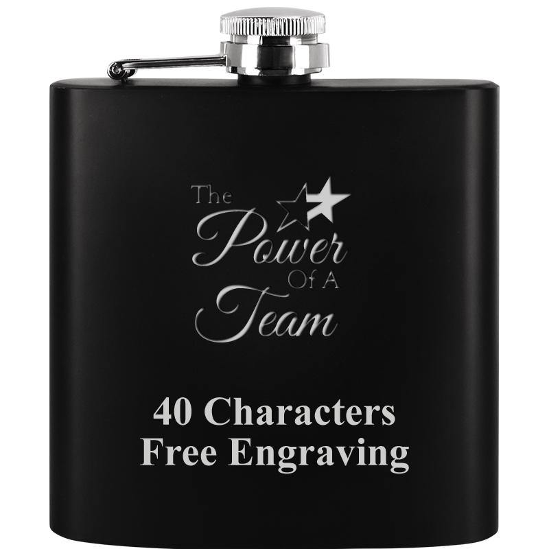 6OZ BLCK STAINLESS STEEL FLASK