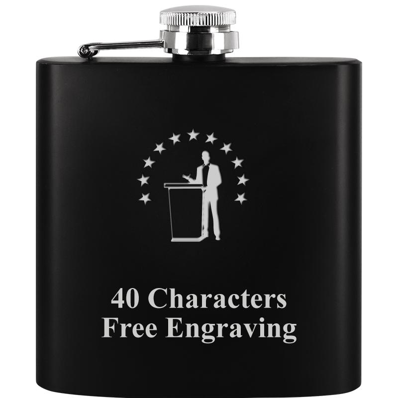 6OZ BLCK STAINLESS STEEL FLASK
