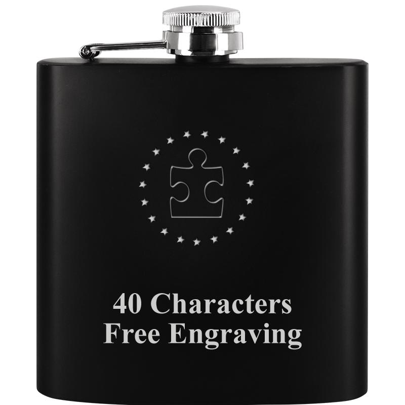 6OZ BLCK STAINLESS STEEL FLASK