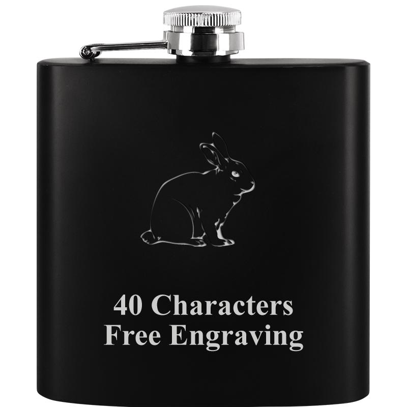 6OZ BLCK STAINLESS STEEL FLASK