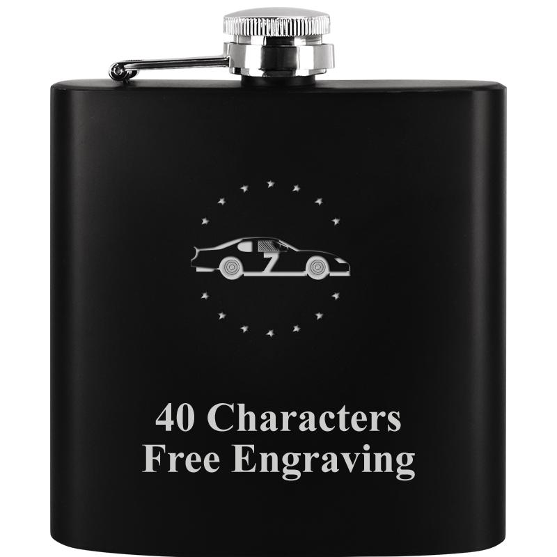 6OZ BLCK STAINLESS STEEL FLASK