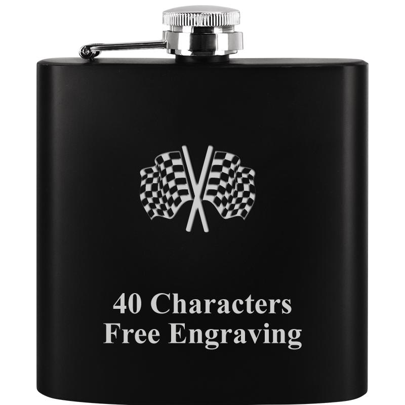 6OZ BLCK STAINLESS STEEL FLASK