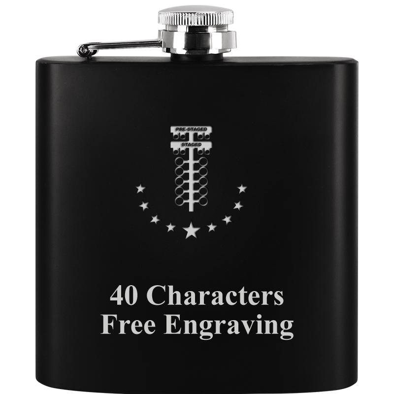 6OZ BLCK STAINLESS STEEL FLASK