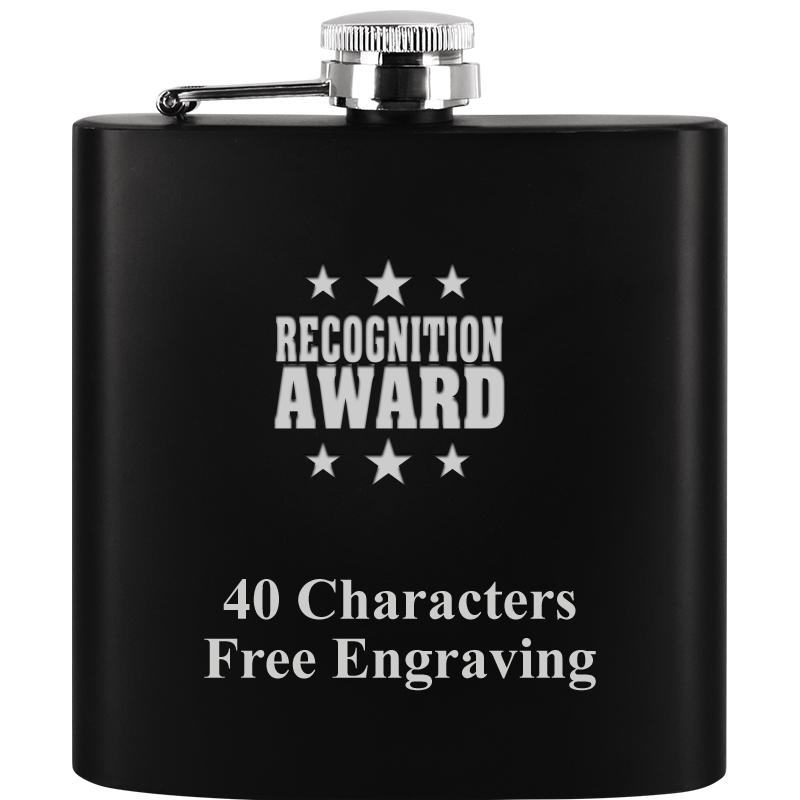 6OZ BLCK STAINLESS STEEL FLASK