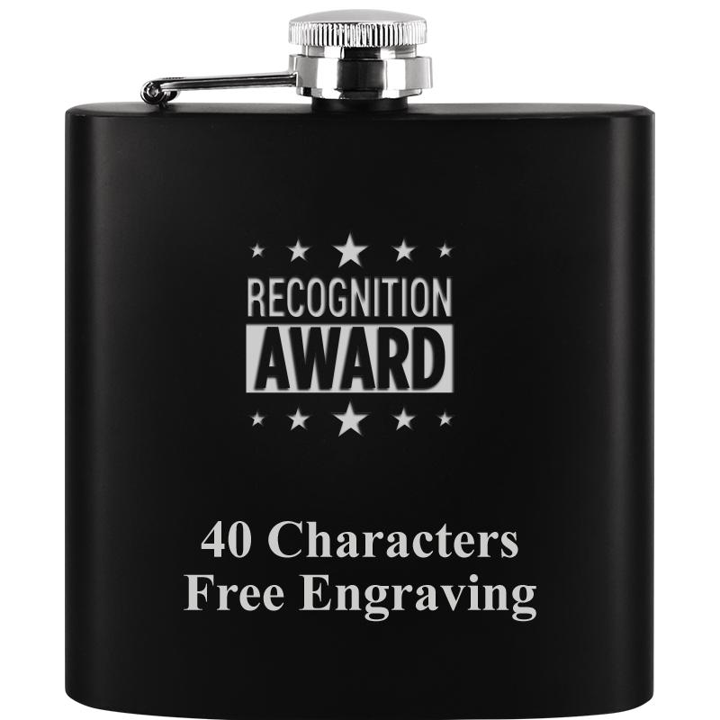 6OZ BLCK STAINLESS STEEL FLASK
