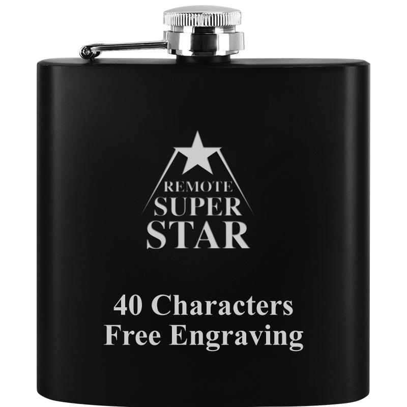 6OZ BLCK STAINLESS STEEL FLASK