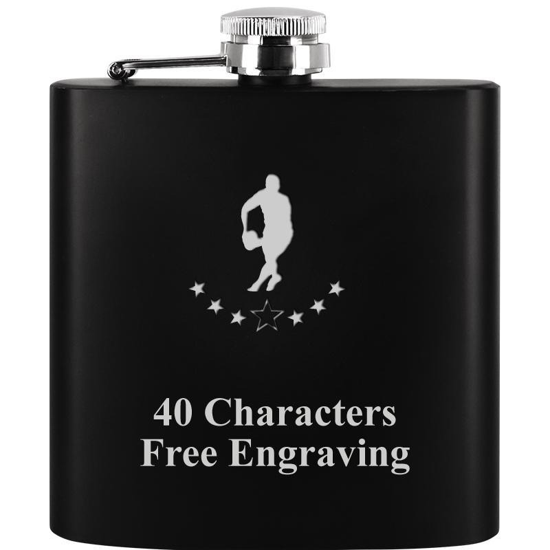 6OZ BLCK STAINLESS STEEL FLASK