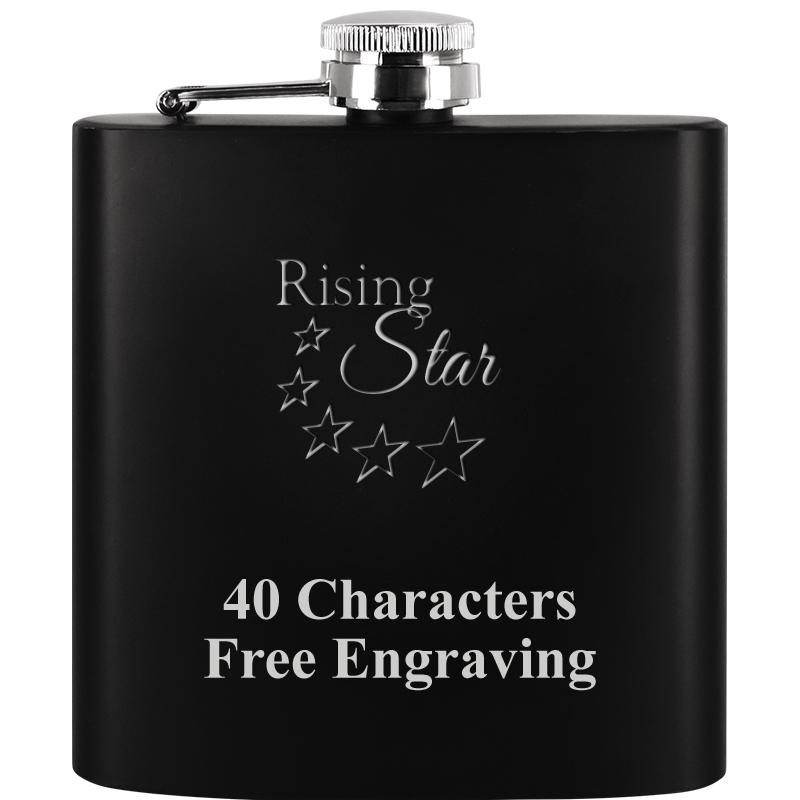 6OZ BLCK STAINLESS STEEL FLASK