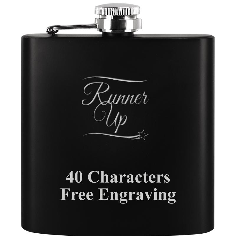 6OZ BLCK STAINLESS STEEL FLASK