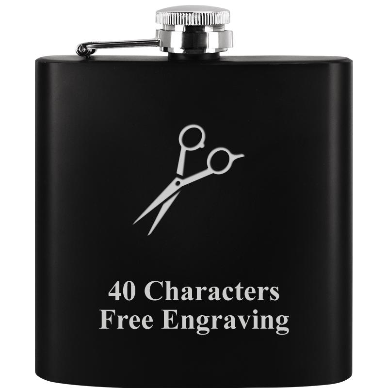 6OZ BLCK STAINLESS STEEL FLASK