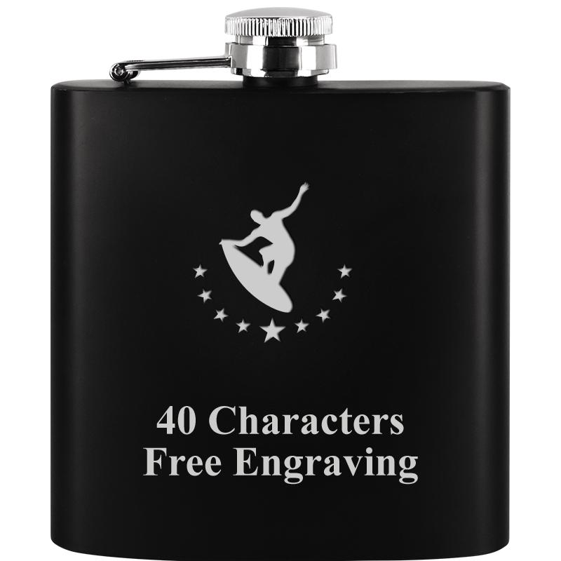 6OZ BLCK STAINLESS STEEL FLASK