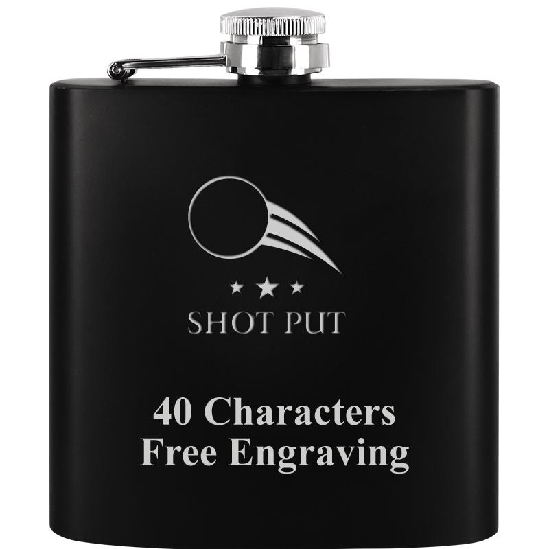 6OZ BLCK STAINLESS STEEL FLASK